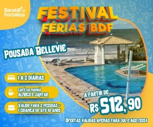 Festival Ferias Bdf Oferta Especial perfeito na Caponga Pousada Bellevie 2 Diarias Semana Casal