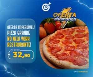 OFERTA RELÂMPAGO Pizza Grande sabores Calabresa Mussarela ou Marguerita